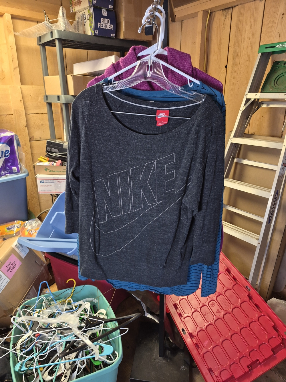 Nike Women’s Dark Charcoal Crewneck Sweater with Tonal Logo Bin 66